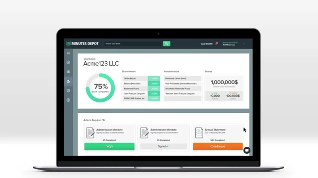 screenshot of Minutes Depot